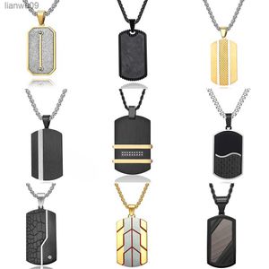 Stainless Steel Dog Tag Pendant Necklace for Men Boyfriend Charm Link Chain Male Punk Jewelry Dropshipping L230704