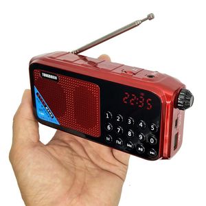 Spelare Portable Radiohögtalare Handheld Digital FM USB TF Time Clock Mp3 Player Speaker Support Två 18650 Uppladdningsbart batteri