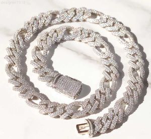 Design Hip Hop -Kette 13 mm breit 925 Silber Halskette D/VVS Moissanite Bling Cuban Link