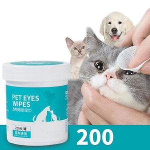 Stitch 200pcs Pet Eyes Cleaning Pad Box Facial Paper Towels Doggy Pupply Wet Wipes Cleaner Cat Dog Tear Stain Remover Paper Accessories