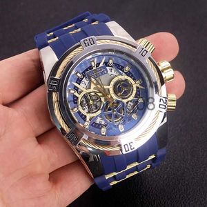 Zegarki na rękę luksusowe duża tarcza szkielet lnvicta es mężczyźni gumowy pasek wielofunkcyjna moda męska nadgarstek Relogio Masculino reloj hombre 0703