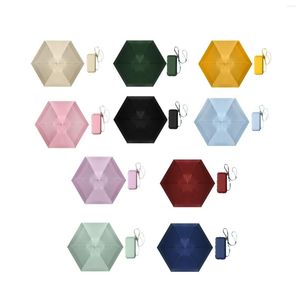 Umbrellas Mini Folding Umbrella Tiny Pocket Backpack Purse Anti Rust Fibreglass Ribs Collapsible With Storage Case