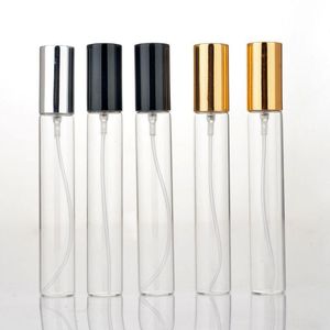 15ml Clear Mini Sample Refillable Perfume Spray Glass Atomizer Bottle With Black Golden Silver Lid F3044 Klsbc