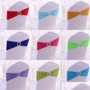 Faixas Spandex Cadeira Arcos Com Fivela Laços Elásticos Para Festa De Casamento Cerimônia Recepção Banquete Decoração Drop Delivery Home Garden Dhfj1