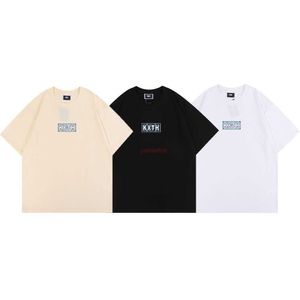 Designermodekläder T-shirts T-shirts Nisch Mode Kith Marockansk Kakellåda T-shirt Marockansk Blå Cashewblomma Totem Kortärmad T-shirt bomull Streetwear Sportkläder