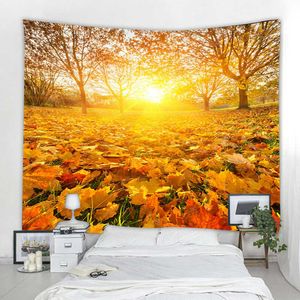 Tapestries Beautiful Nature Sunshine Maple Forest Decorative Tapestry Nordic Forest Landscape Decorative Tapestry Home Decoration