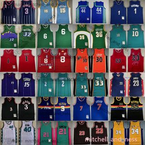 Mitchell ve Ness Patrick Ewing Jersey Retro Basketbol Kevin Durant John Stockton Chris Webber Tim Harden Duncan Hardaway Latrell