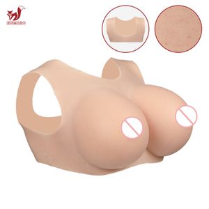 Breast Form KUMIHO BCDEG Cotton Breast Forms Round Neck Cutout Sissy Fake Boobs Transgender Cosplay Crossdressing Sissy for Men Fake Chest 230703