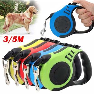 Coleiras para cães 1pcs 3/5M Pet Automatische Intrekbare Leash Lead Uitbreiding Puppy Walking Running Lood Roulette Voor Honden Random Color