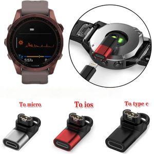 Adaptador de carregador USB tipo C/Micro/Ios para relógio esportivo Garmin Fenix7/7S/7X Fenix6/6PRO 6S/6S PRO/6X/6X PRO