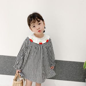 Vestidos para meninas 2023 primavera luz luxo moda coreana meninas crianças saias all-match roupas boutique vestido de estilo simples