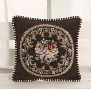 European Luxury Pillow Daisy Flower Sofa Cover For Living Room Decoration Waist Sleeping Persimmon Floral Pillowcase Navidad Home Decor YLW-043