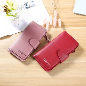 Fashion Women's Wallet Hasp Zipper Coin Purse Ladies Long Short Wallet PU Leather Coin Wallet Money Clip Fold Multi-card Holder