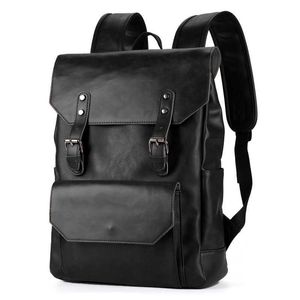 Men's Women's Backpack Crazy Horse Leather Fashion Trend Large Capacity Simple Backpack 230420