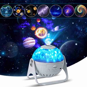 13 em 1 LED Star Night Lights Galaxy Rotate Planetarium Starry Sky Projector Lamp Kids Bedroom Room Decor Nightlights HKD230704