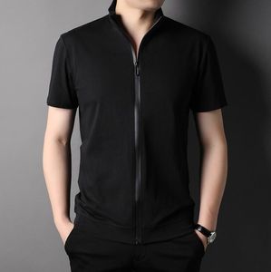 Men's T-Shirts Summer Brand Designer Tops Trendy Cool Men Tshirt With Zipper Solid Color Short Sleeve Casual Fashion Clothes