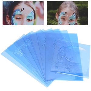 Body Paint 91012pcs PET Face Painting Template Reusable Face Paint Stencils for Halloween Christmas Party Body Makeup Mold Design Tools 230703