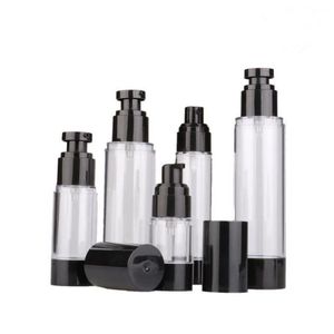 15ml 30ml 50ml 80ml 100ml 120ml Empty Black Airless Pump Dispenser Bottle Refillable Lotion Cream Vacuum Spray Bottle Atomizer F2469 Vkjgn