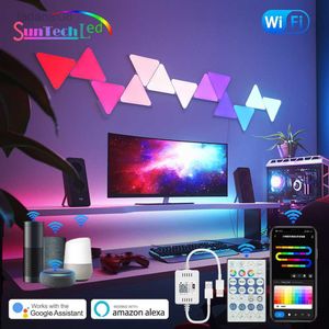 Lights LED Triangle Wall USB Night RGB Ambient Remote Control Indoor Game Room Bedroom Bedside Decorative Light HKD230704