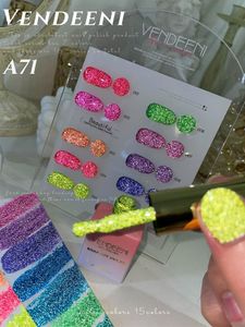 Nail Gel Flluorescent Glitter Sequins Nail Gel Polish Neon Color Full Coverage Pigment Nail Art Manicure Soak Off Enamel UV Gel Varnish 230703