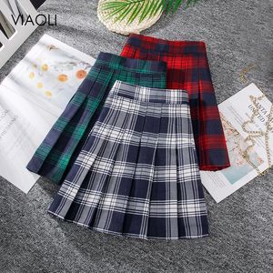 Kleider plaid plissierte Röcke für Frauen Tanz Mini Mädchen Röcke Kawaii Japan Faldas School Uniformen Sommer Frauen Rock hohe Taille heiß