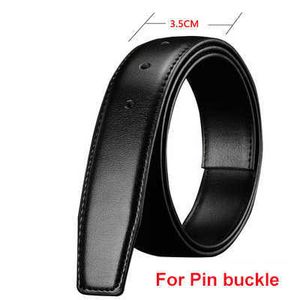 Buckle free belt 2.4 2.8 3.0 3.5 3.8cm wide brand pin buckle black leather men's belt buckle free belt JQON