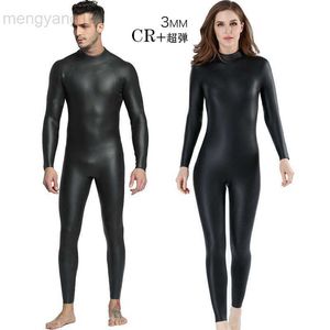 Roupas de mergulho seca Menina de neoprene de 3 mm CR para surfar de mergulho Triathlon Women Women Elastic Warm de couro liso de uma peça de mergulho HKD230704