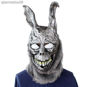 Hayvan Karikatür Tavşan Maskesi Donnie Darko Frank Tavşan Kostüm Cosplay Cadılar Bayramı Parti Maks Malzemeleri L230704