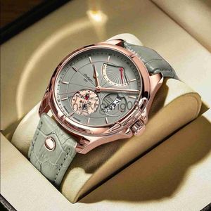 Wristwatches Swiss Brand POEDAGAR Sports Men 2022 New Fashion Big Dial Wrist Luxury Waterproof Calendar Quartz Leather Men's 0703