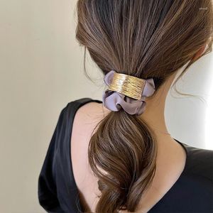 Fermagli per capelli Elegante arco in metallo Fascia per intestino crasso Fascia per chignon semplice Corda per la testa Accessori all'ingrosso in gomma