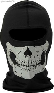 Black Ghosts Skull Full Face Mask à prova de vento Máscara de esqui Motocicleta Face Tática Balaclava Hood para homens e mulheres Halloween Cosplay L230704