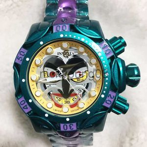 Zegarki na rękę Hip Hop mechanizm kwarcowy dla mężczyzn sport Clown Dial Design pasek ze stali nierdzewnej świecące dłonie mężczyzn Relogio Masculino 0703