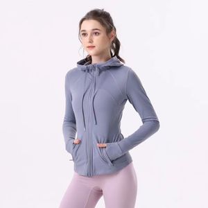 Lu the same yoga wear Define women sports slim fashion temperament jacket jacket woolen hooded fitness hoodie