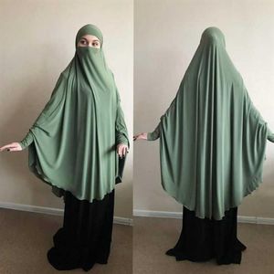 Vestuário étnico Muçulmano Longo Khimar Ramadan Vestuário de Oração Formal Hijab Feminino Niqab Burka Árabe Islâmico Namaz Musulman Eid Jilbab Dj209z