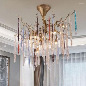 Chandeliers Art Fan All Copper Ceiling Chandelier Post Morden Round Style High Class Living Room Original Branch Bedroom Lamp