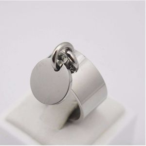 Frauen Mode Schmuck Blank Tag Party Ring Silber Farbe Frauen Runde Anhänger Finger Ring Größe 7 8 9 10 6 11