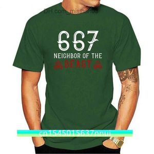 メンズ Tシャツ Tシャツメンズ綿手紙男性 667 野獣の隣人私悪魔ハロウィン Tシャツ ONeck 服最高品質 Z230706