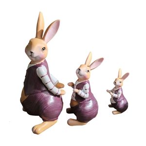 Oggetti decorativi Figurine Easter Bunny Family Figurine Coniglio Festa dei bambini Compleanno Regalo di nozze 230704