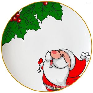Dinnerware Sets Santa Claus Plate Christmas Candy Western Cutlery Dinner Set Dishes And Plates Bone China
