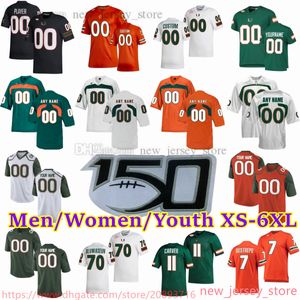 Custom S-6XL Koszulki piłkarskie NCAA College Miami Hurricanes 7 Xavier Restrepo 11 Jackson Carver 87 Gabriel Valladares 5 Key'Shawn Smith 9 Tyler Van Dyke 64 Jalen Rivers