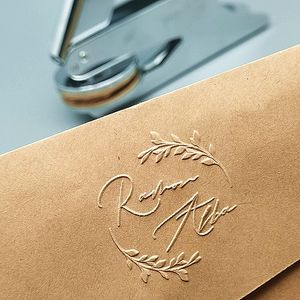 Carimbos Personalizar Carimbo em Relevo com Seu Alicate Lacre Lacre Personalizado em Relevo para Cabeçalho de Carta Envelope de Casamento Couro 230704