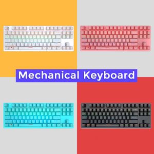 Keyboards Gaming Mechanical Keyboard 87 keys Game Anti-ghosting Blue Switch Color Backlit Wired Keyboard For Gamer Laptop PC 230703