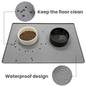 Conjuntos de silicone pet placemat cão comida esteira gatos tigela almofada pet esteiras de alimentação evitar o excesso de comida e água à prova dwaterproof água fácil limpo