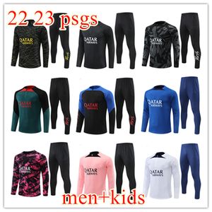 Paris Tracksuit 22 23 Mbappe Man and Kids Sportswear Jacket 2023 PSGS Training Suit Långärmad fotboll Soccer Jersey Kit Uniform Chandal