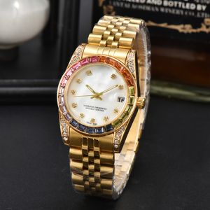 Dammode Sport Kvartsklocka Designerklocka AAA 33 mm Ring Inlagd med juveler Mode Klassisk stil Rostfritt stål Vattentät Glow Watch