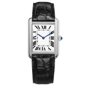 U1 Relógios de pulso retangulares geométricos AAA de primeira qualidade Relógios de quartzo Senior Must Relógios femininos Relógios femininos Couro preto Safira Cristal Vidro Ultra fino Relógios femininos