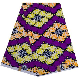 Lila afrikanskt tyg 6 yards parti Ankara polyestertyg för klänningsömnad Äkta vaxtryck tyg av gården Designer244P