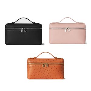 loro piana Bolso Extra L19 bolsas tote de couro de bezerro Bolsas femininas de higiene pessoal Bolsas de ombro pele de avestruz bolsa de maquiagem corpo cruzado bolsa masculina de ginástica bolsa pochette bolsa de maquiagem