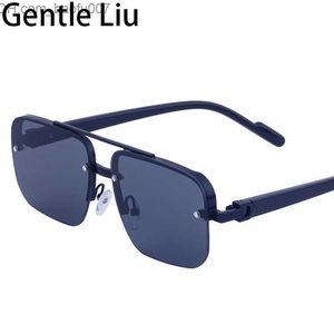 Óculos de sol óculos de sol quadrados grandes sem aro óculos de sol masculino grande quadro marca de luxo vintage sem moldura óculos uv400 lentes de sol hombre z230705