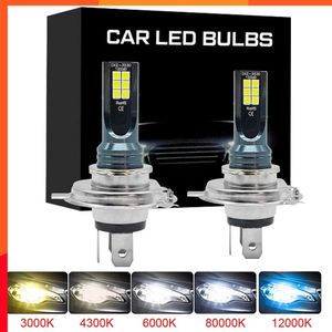 Upgrade 2PCS H4 H7 LED Reflight H11 H8 H9 H10 H1 H3 CAR FOG żarówki 9005 9006 Lampy do jazdy 12000LM 80W 12V 12V